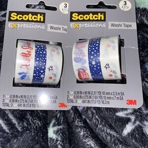 6 Scotch Holiday Designs Washi Tape Set - Decorating Craft (Limited Collection)